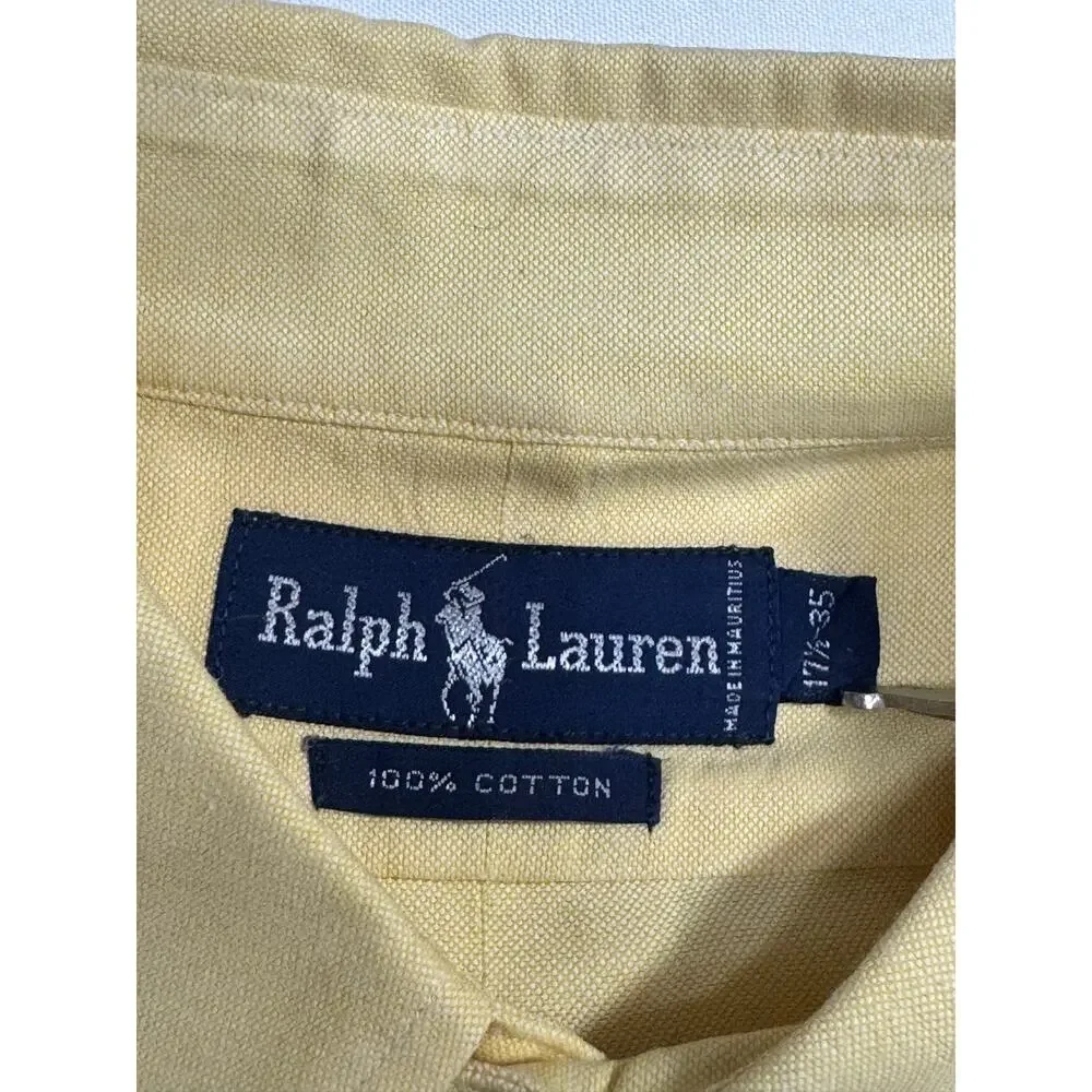 Polo Ralph Lauren Button Down Shirt size XL 17 1/2 -35 Yellow